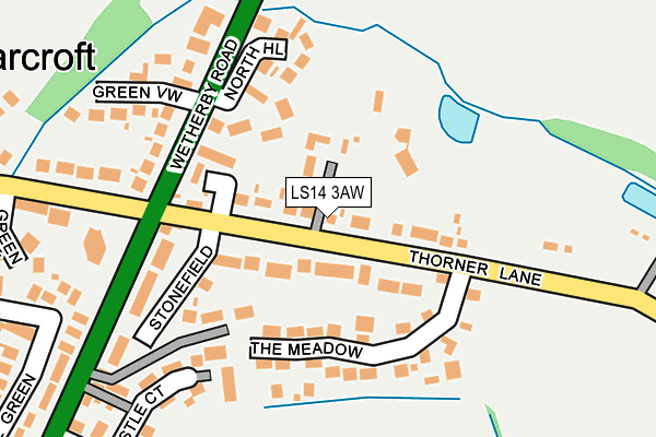 LS14 3AW map - OS OpenMap – Local (Ordnance Survey)