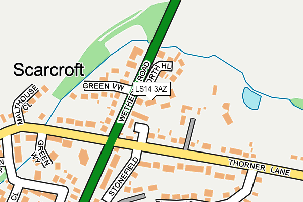 LS14 3AZ map - OS OpenMap – Local (Ordnance Survey)