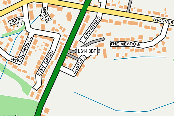 LS14 3BF map - OS OpenMap – Local (Ordnance Survey)