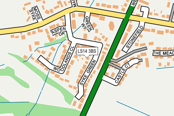 LS14 3BS map - OS OpenMap – Local (Ordnance Survey)