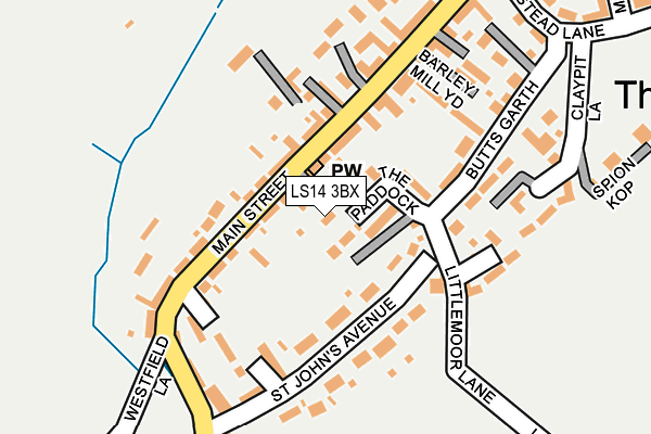 LS14 3BX map - OS OpenMap – Local (Ordnance Survey)