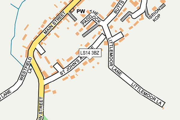 LS14 3BZ map - OS OpenMap – Local (Ordnance Survey)