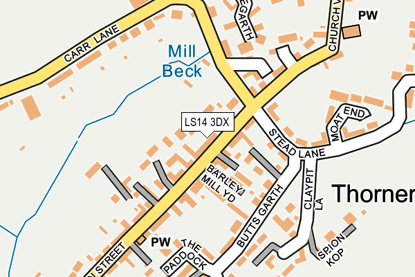 LS14 3DX map - OS OpenMap – Local (Ordnance Survey)