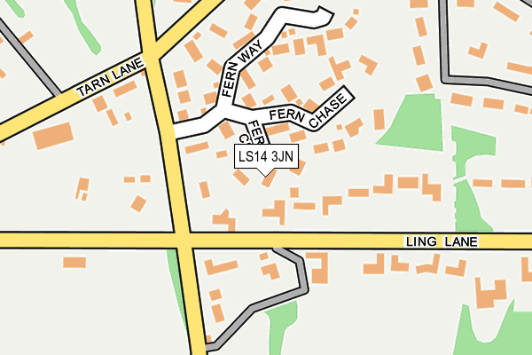 LS14 3JN map - OS OpenMap – Local (Ordnance Survey)