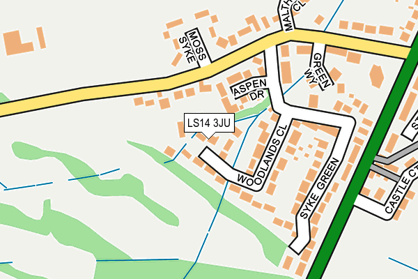 LS14 3JU map - OS OpenMap – Local (Ordnance Survey)