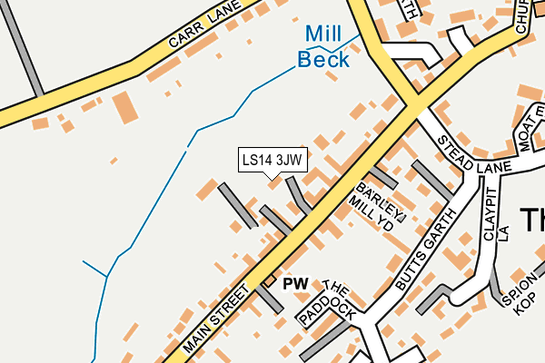 LS14 3JW map - OS OpenMap – Local (Ordnance Survey)