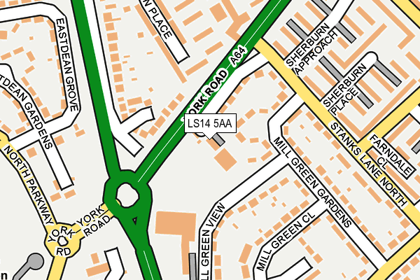 LS14 5AA map - OS OpenMap – Local (Ordnance Survey)
