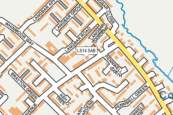 LS14 5AB map - OS OpenMap – Local (Ordnance Survey)