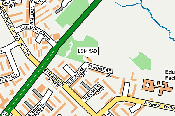 LS14 5AD map - OS OpenMap – Local (Ordnance Survey)