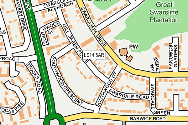 LS14 5AR map - OS OpenMap – Local (Ordnance Survey)