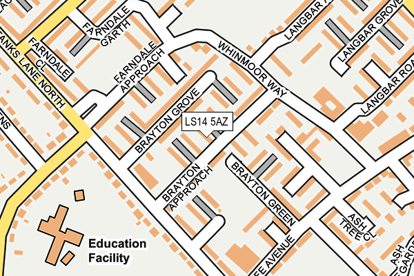 LS14 5AZ map - OS OpenMap – Local (Ordnance Survey)