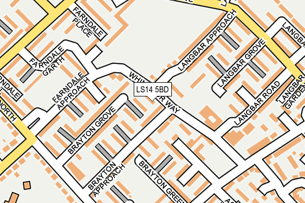 LS14 5BD map - OS OpenMap – Local (Ordnance Survey)