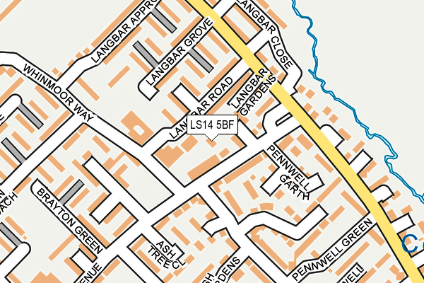 LS14 5BF map - OS OpenMap – Local (Ordnance Survey)