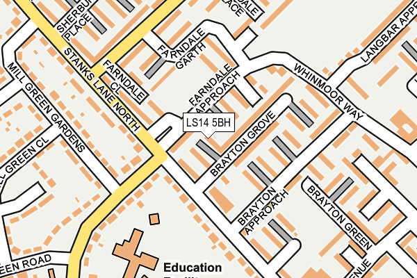 LS14 5BH map - OS OpenMap – Local (Ordnance Survey)