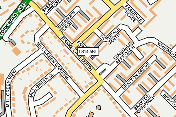 LS14 5BL map - OS OpenMap – Local (Ordnance Survey)