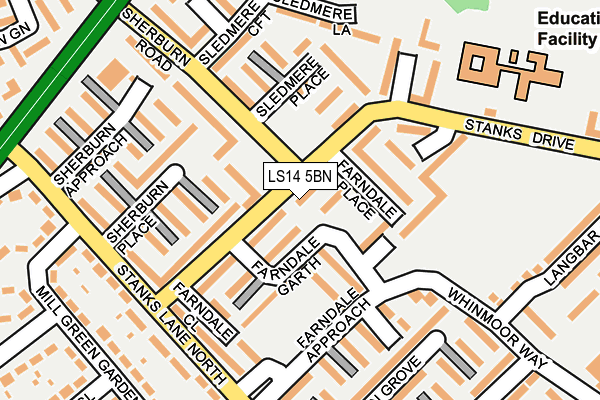 LS14 5BN map - OS OpenMap – Local (Ordnance Survey)