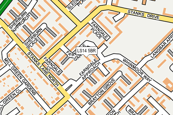 LS14 5BR map - OS OpenMap – Local (Ordnance Survey)