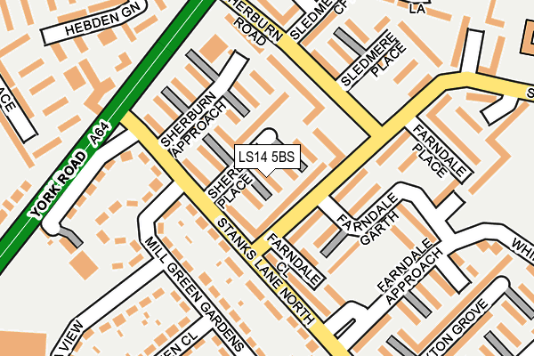 LS14 5BS map - OS OpenMap – Local (Ordnance Survey)