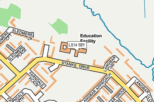 LS14 5BY map - OS OpenMap – Local (Ordnance Survey)