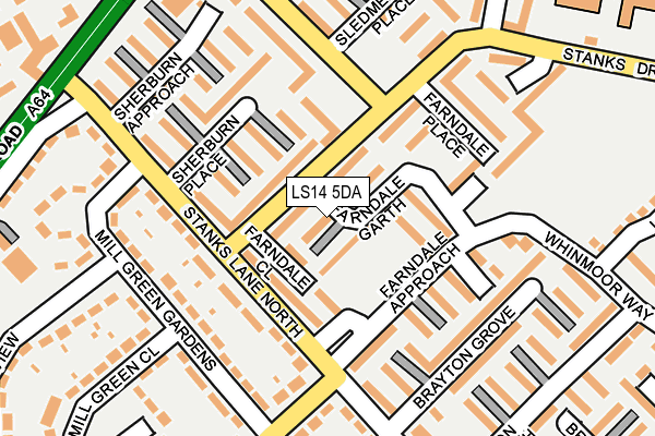 LS14 5DA map - OS OpenMap – Local (Ordnance Survey)