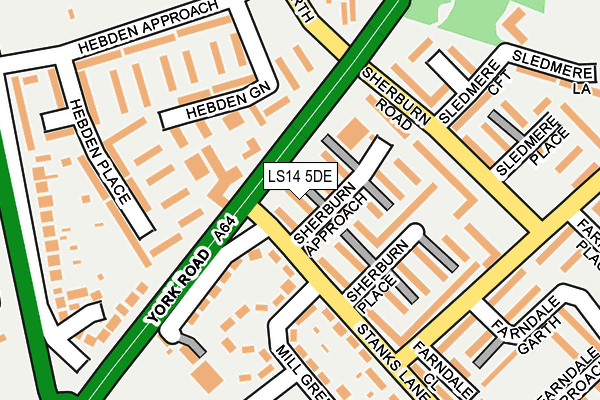 LS14 5DE map - OS OpenMap – Local (Ordnance Survey)