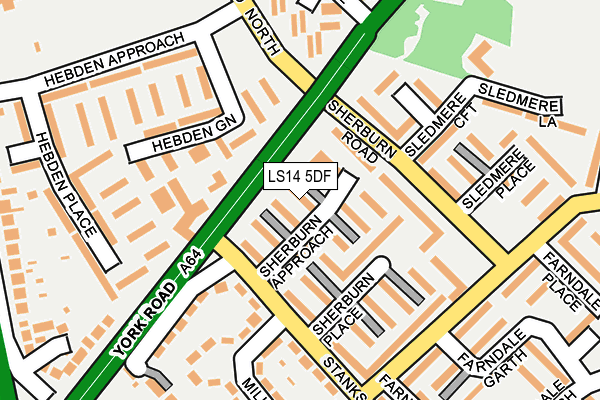 LS14 5DF map - OS OpenMap – Local (Ordnance Survey)