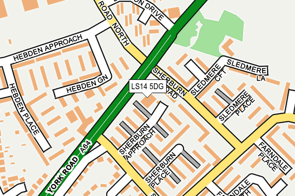 LS14 5DG map - OS OpenMap – Local (Ordnance Survey)