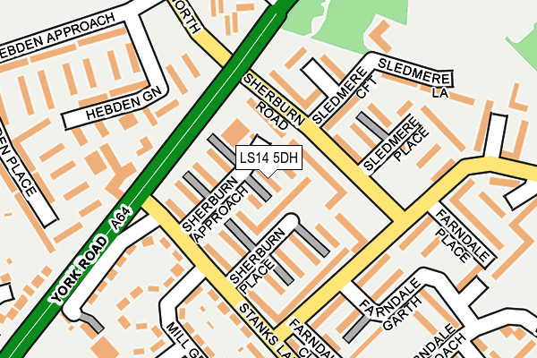LS14 5DH map - OS OpenMap – Local (Ordnance Survey)