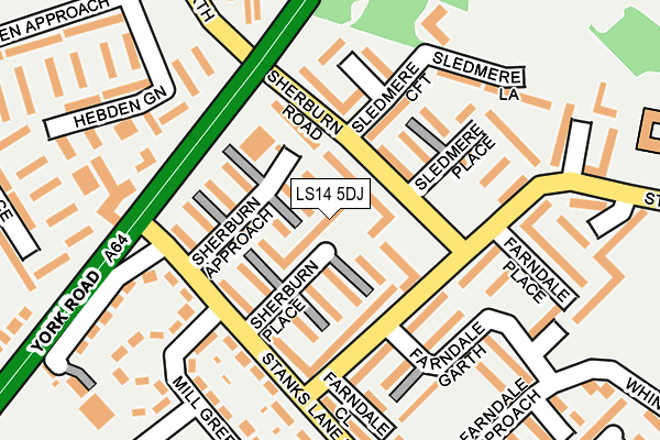 LS14 5DJ map - OS OpenMap – Local (Ordnance Survey)