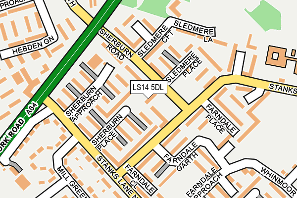 LS14 5DL map - OS OpenMap – Local (Ordnance Survey)