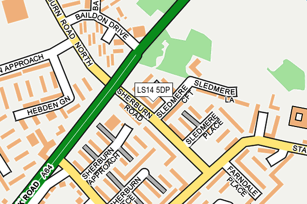 LS14 5DP map - OS OpenMap – Local (Ordnance Survey)