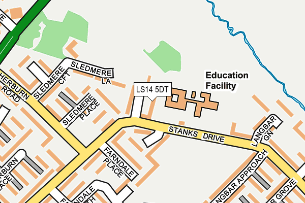 LS14 5DT map - OS OpenMap – Local (Ordnance Survey)