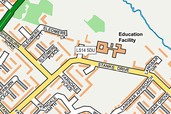 LS14 5DU map - OS OpenMap – Local (Ordnance Survey)