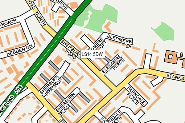LS14 5DW map - OS OpenMap – Local (Ordnance Survey)