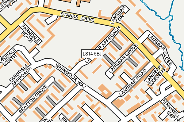 LS14 5EJ map - OS OpenMap – Local (Ordnance Survey)
