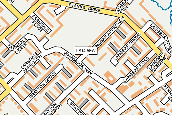 LS14 5EW map - OS OpenMap – Local (Ordnance Survey)