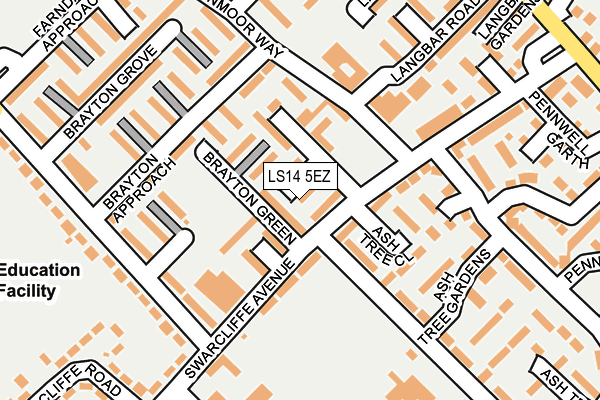 LS14 5EZ map - OS OpenMap – Local (Ordnance Survey)