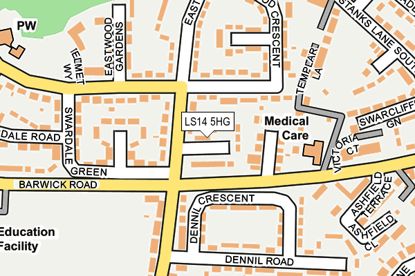 LS14 5HG map - OS OpenMap – Local (Ordnance Survey)