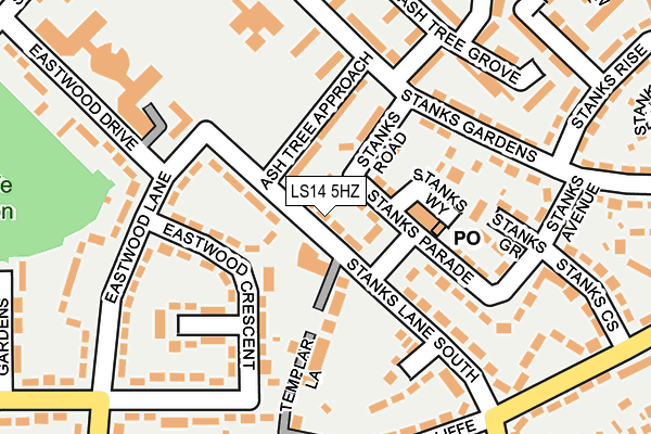 LS14 5HZ map - OS OpenMap – Local (Ordnance Survey)