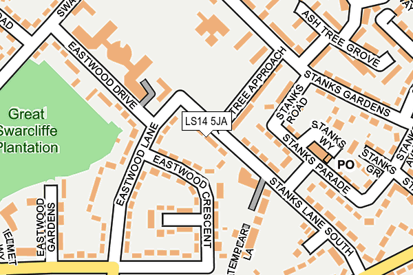 LS14 5JA map - OS OpenMap – Local (Ordnance Survey)