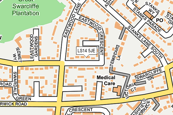 LS14 5JE map - OS OpenMap – Local (Ordnance Survey)