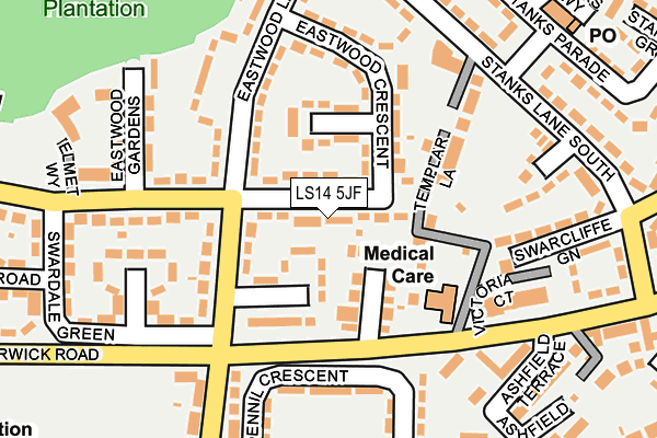 LS14 5JF map - OS OpenMap – Local (Ordnance Survey)