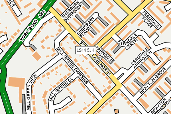 LS14 5JH map - OS OpenMap – Local (Ordnance Survey)