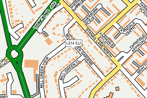 LS14 5JJ map - OS OpenMap – Local (Ordnance Survey)