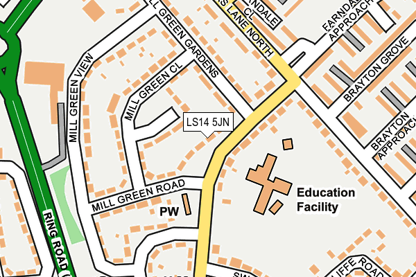 LS14 5JN map - OS OpenMap – Local (Ordnance Survey)