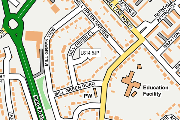 LS14 5JP map - OS OpenMap – Local (Ordnance Survey)