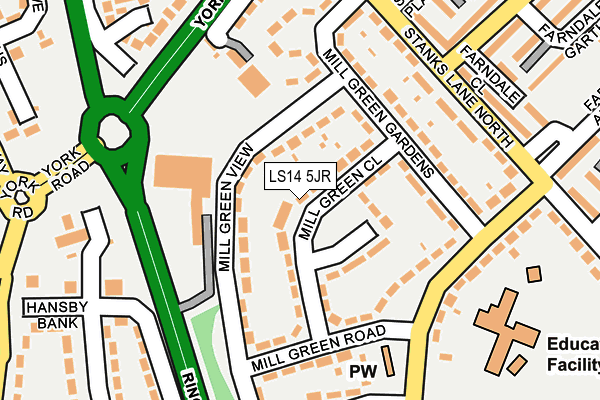 LS14 5JR map - OS OpenMap – Local (Ordnance Survey)