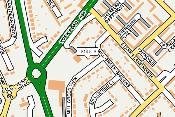 LS14 5JS map - OS OpenMap – Local (Ordnance Survey)