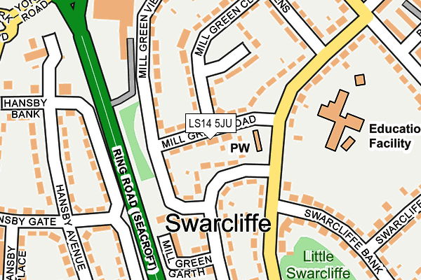 LS14 5JU map - OS OpenMap – Local (Ordnance Survey)