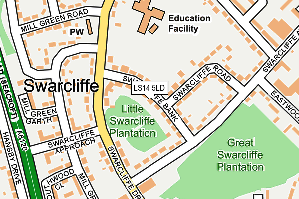 LS14 5LD map - OS OpenMap – Local (Ordnance Survey)